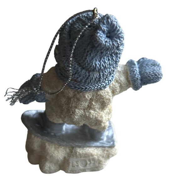 Vtg 1999 Encore Snow Buddies Snowboarding & Sledding Snowman Christmas Ornaments - Picture 3 of 5